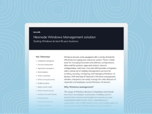 Hexnode Windows Management Solution